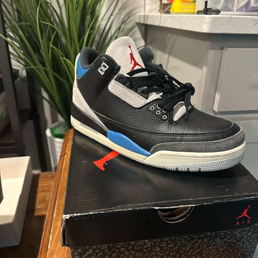 Jordan Black and Blue Men's Sneakers